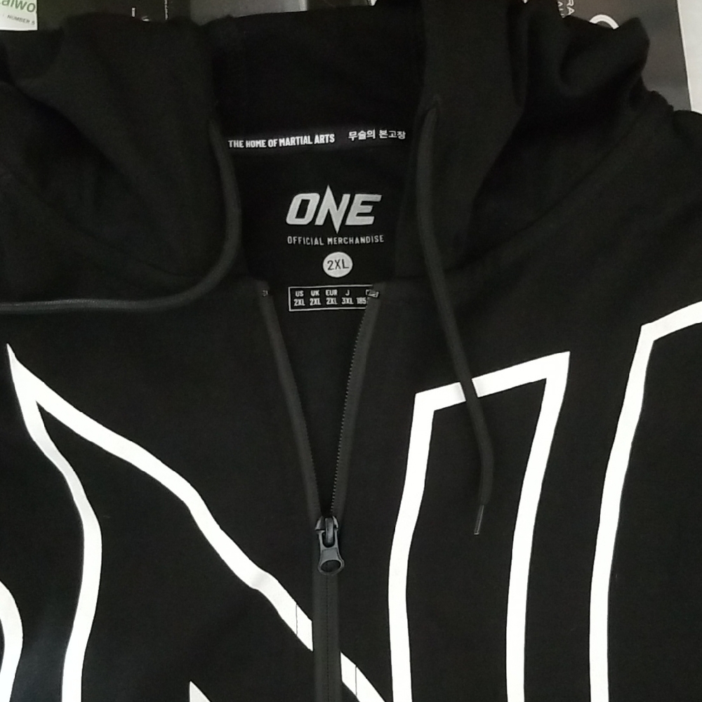 One World Champs Black Martial Arts Hoodie for Men - New - Size 2XL